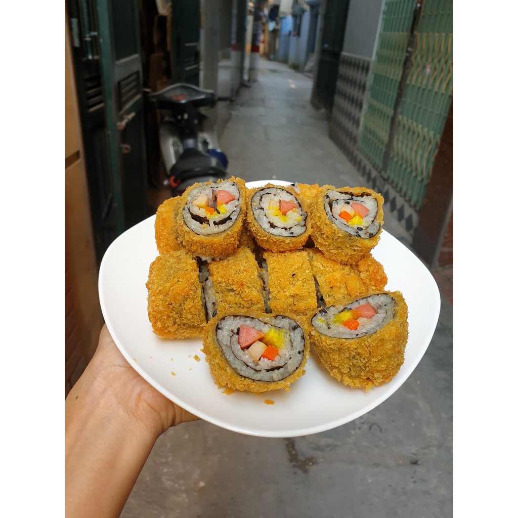 [hcm - hỏa tốc] Kimbap chiên xù /cơm cuộn ngon Hà Nội hộp 5 thanh to