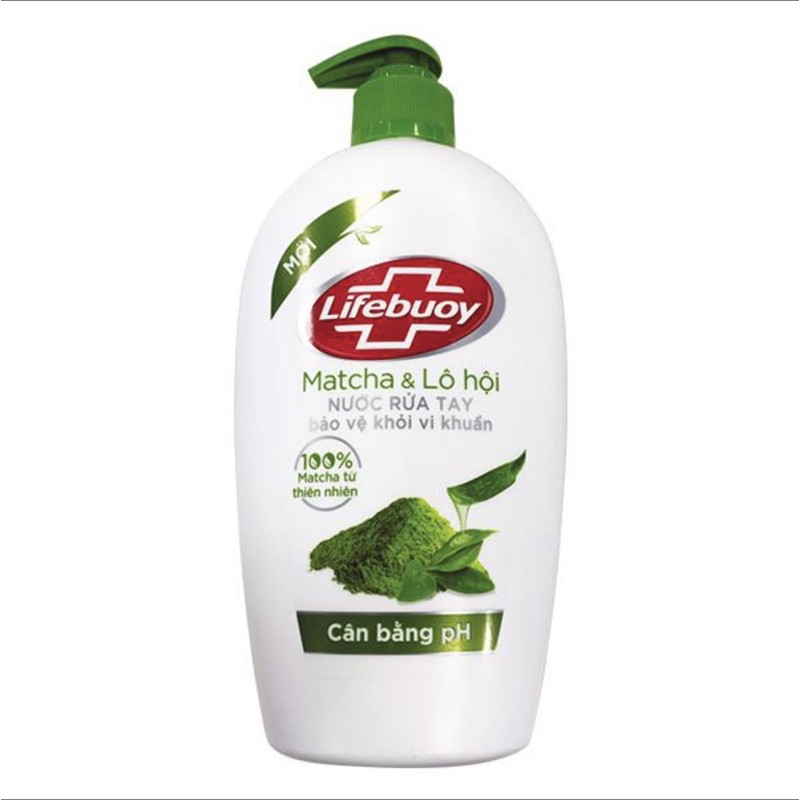 nước rửa tay lifebouy matcha và nha đam 500g