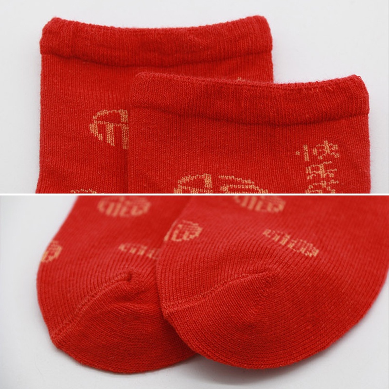 Vớ cotton màu đỏ phong cách Giáng Sinh năm mới đáng yêu dành cho bé trai và bé gái