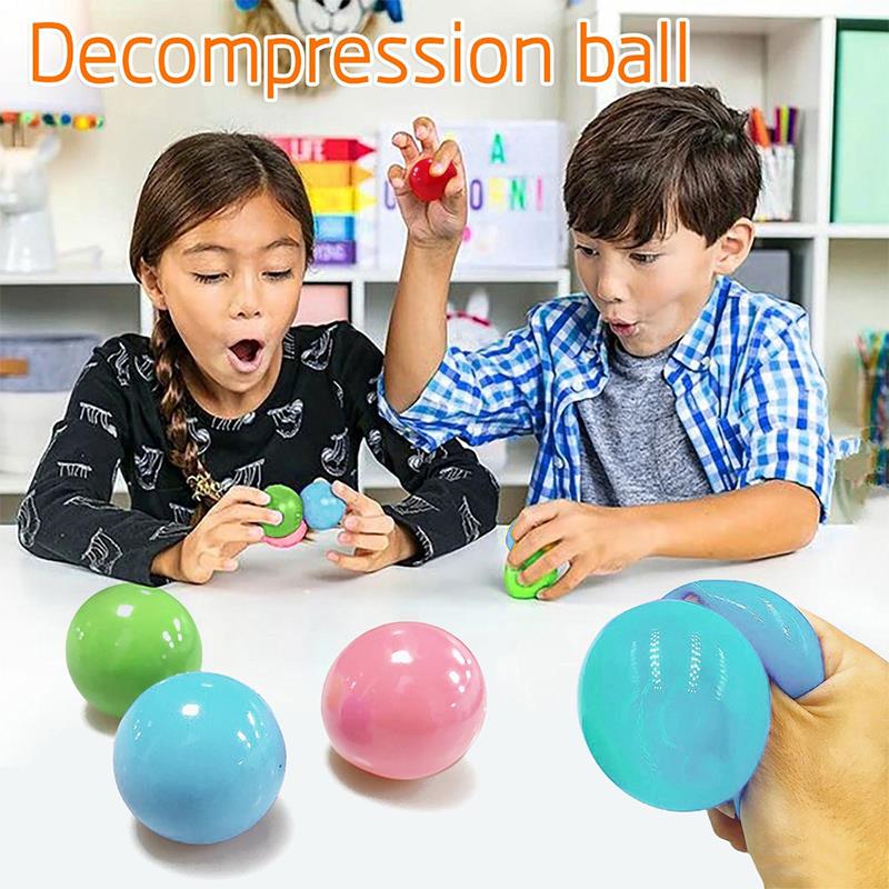 4Pcs Luminous Stress Relief Balls Sticky Wall Ball Game Toy