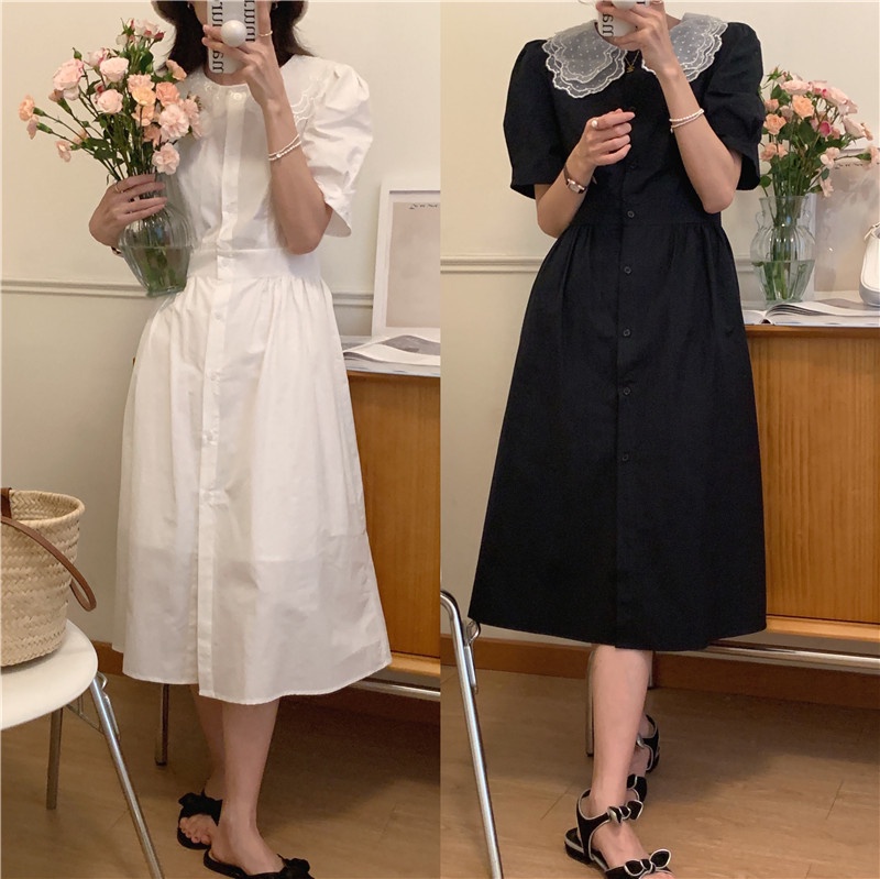 Đầm Cổ Ren Dáng Ôm Màu Sắc Xinh Xắn Cho Nữ 51716