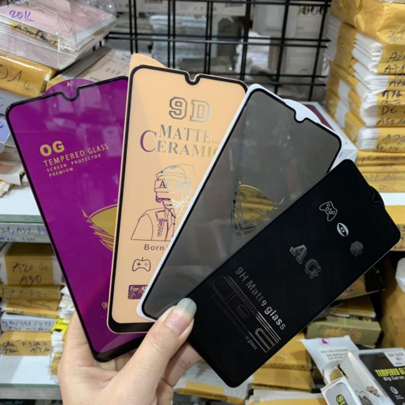 Miếng dán cường lực nhám mờ trong suốt chống nhìn trộm Samsung A20 A30 A50 A50S M30 M21 M31 M10S M40S
