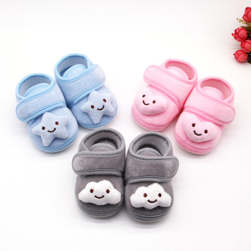 Giày Vải Cotton Đế Mềm Chống Trượt Cho Bé Trai & Gái Sơ Sinh Từ 0-18 Tháng Tuổi