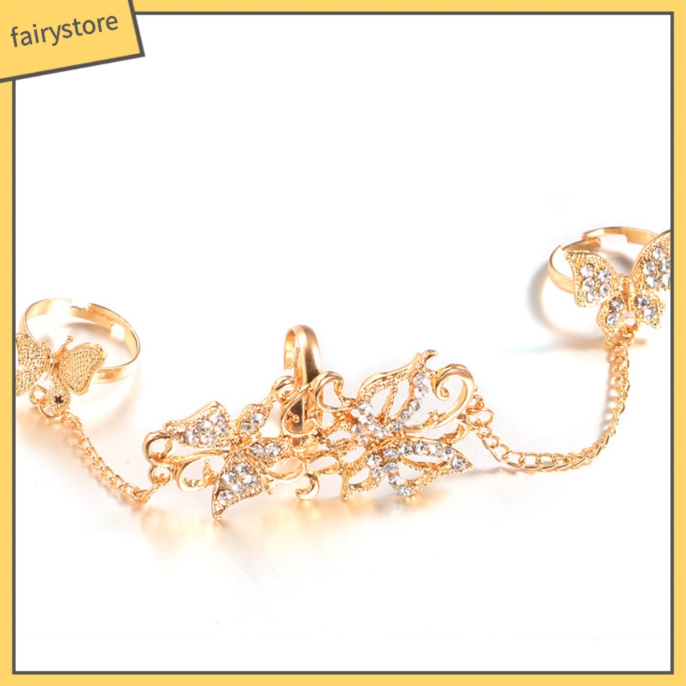 Nhẫn Hợp Kim Hình Bướm Đính Đá Xinh Xắn Cho Nữ