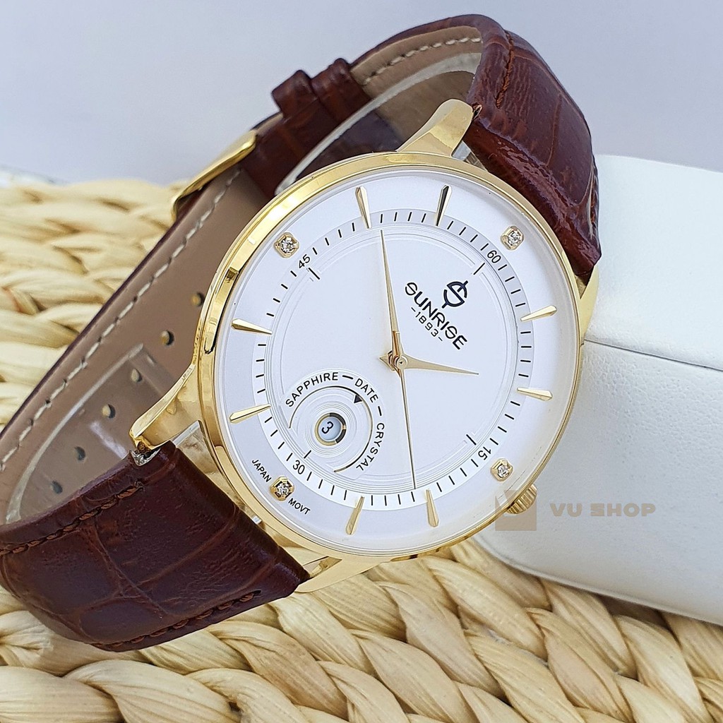 Đồng hồ nam SUNRISE 1223PA Dây da - Chính hãng
