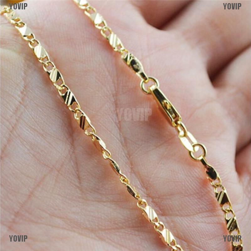 Dây chuyền nam mạ vàng kích thước 2mm 16-30 inch sang trọng