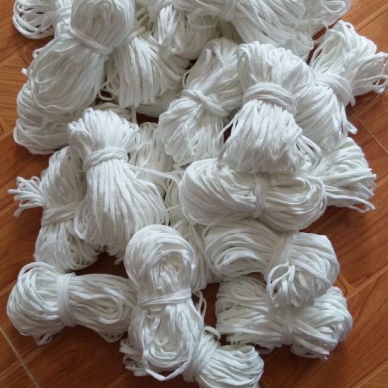 Bó 10 mét chun xốp trắng làm dây đeo khẩu trang , làm dây khuy cài áo