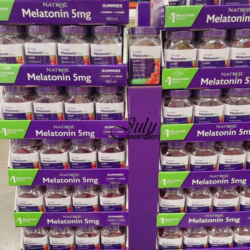 Kẹo ngủ ngon Natrol Melatonin 5mg 180 viên chuẩn Mỹ Gummy sleep well fall asleep faster