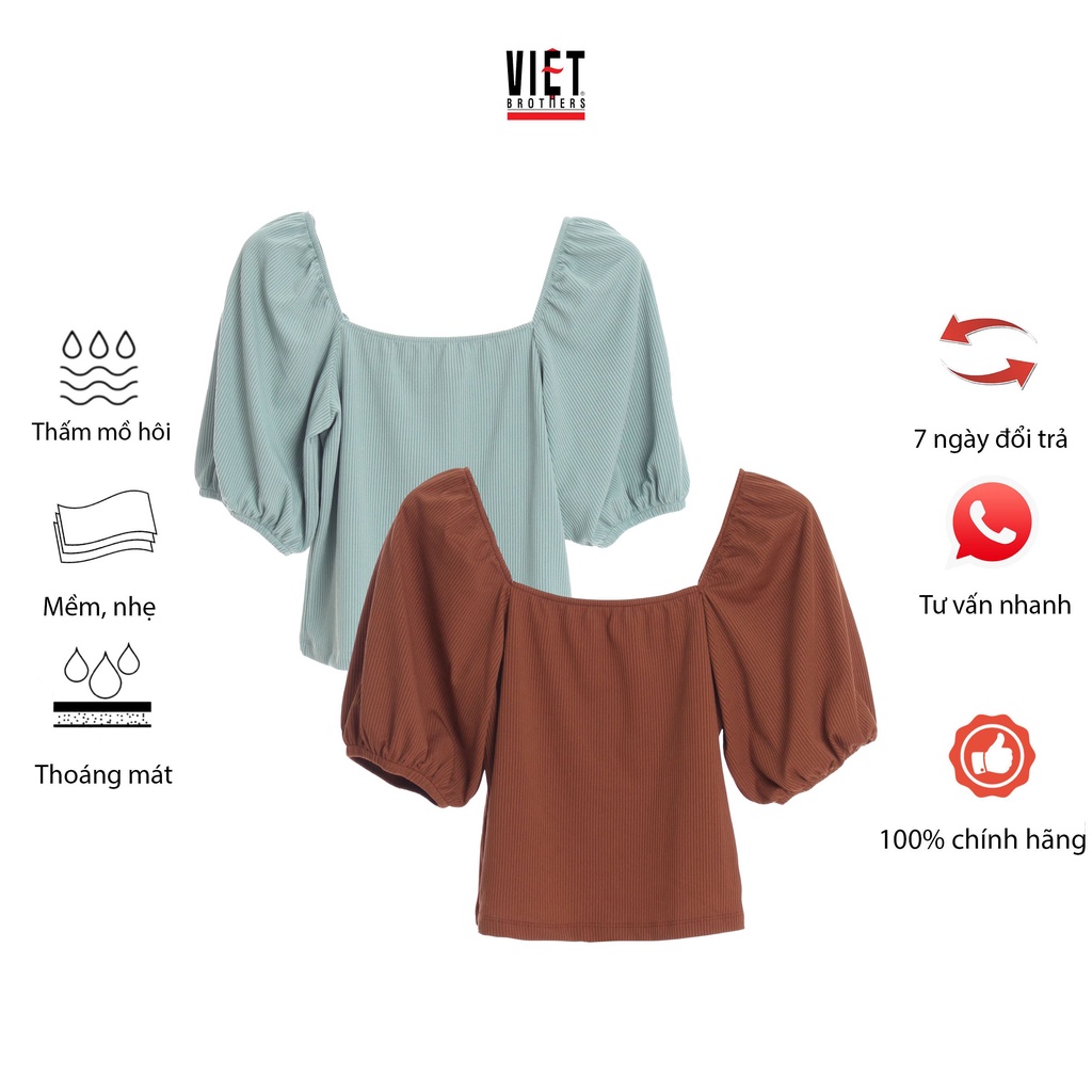 Áo croptop nữ tay bồng VIỆTBROTHERS 221APU16