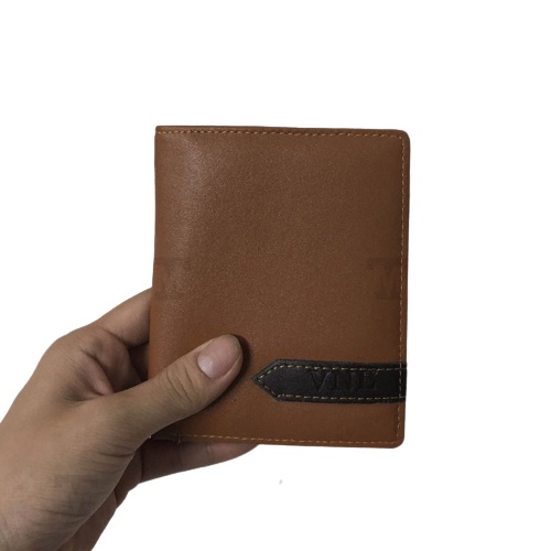 Ví nam da trơn dáng đứng nhỏ gọn đựng tiền, thẻ, giấy tờ có khóa kéo, bóp da mini thời trang nhiều ngăn kiểu dọc giá rẻ