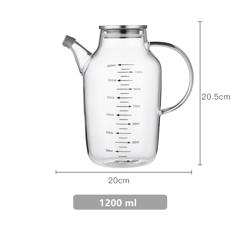 Bình thủy tinh trong suốt đựng dầu giấm hai loại tùy chọn 1200ml/ 600ml
