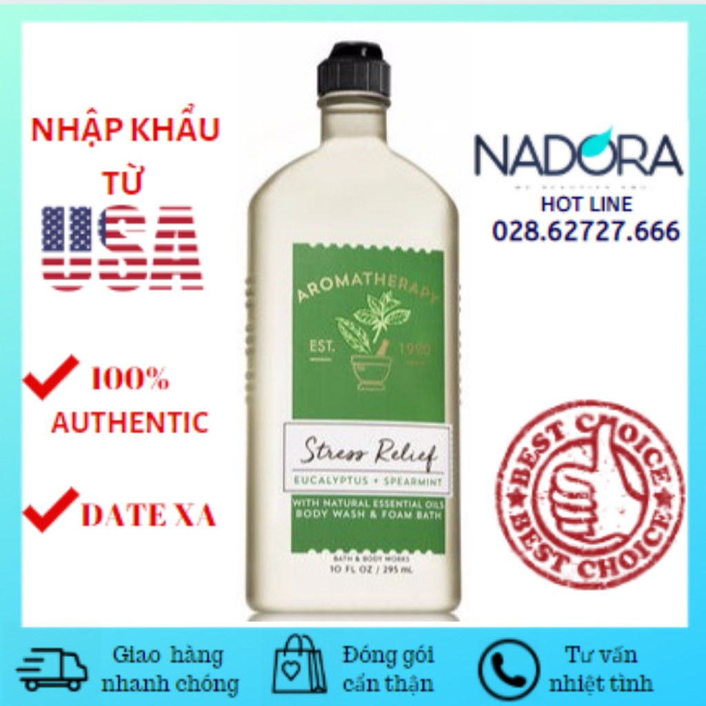 Sữa tắm Eucalyptus + Spearmint Bath and Body Works Aromatherapy - 295ML