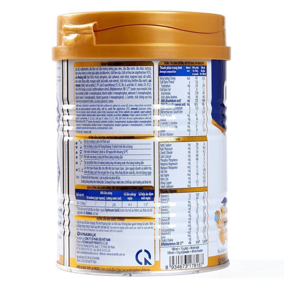 [Freeship] Sữa Optimum Gold HMO số 2 800gr (trẻ từ 6-12 tháng) _Hàng mới,có sẵn