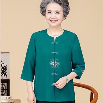 Bộ quần áo trung niên nữ tay lỡ cổ tàu - Quần áo cao cấp cho Bà cho Mẹ - Vincent Shop