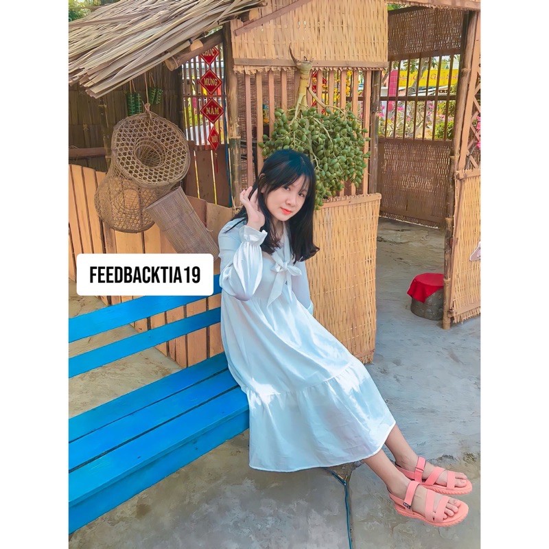 Váy babydoll trắng 2 lớp dài tay SP000165. Đầm babydoll tiểu thư trắng đẹp | BigBuy360 - bigbuy360.vn