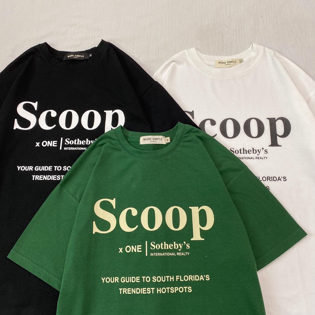 Áo Thun Tay Lỡ Nam Nữ Unisex SCOOP Form Rộng - áo thun cổ tròn GIDI Phong Cách Ulzzang