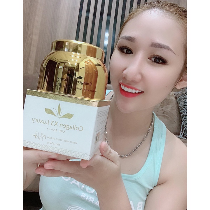 Kem Body Collagen X3 Luxury Đông Anh 250gr  Dưỡng Da Trắng Sáng, Mềm Mịn, Thơm Hương Lâu - Mẫu Mới Nhất