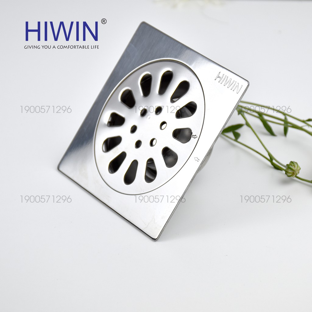 Phễu thoát sàn chống mùi hôi Hiwin FD-1210M inox 304 cao cấp Hiwin kích thước 100x100