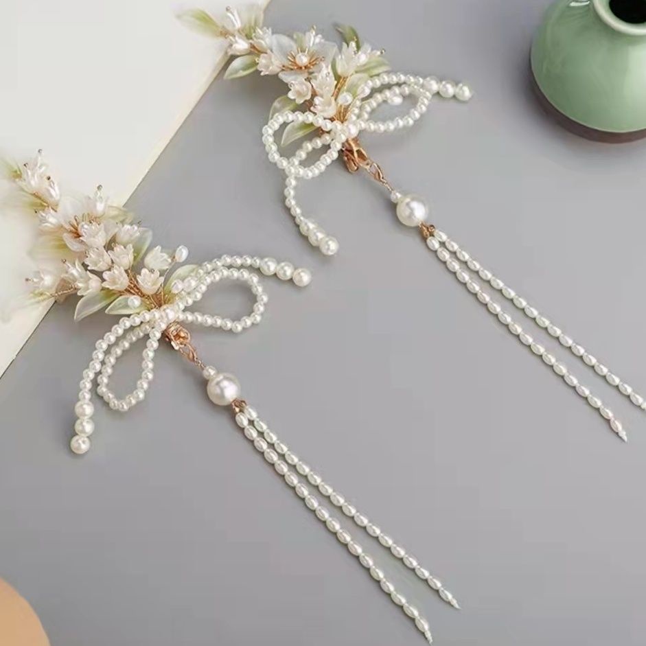 [Aishang Đẹp] Kẹp Tóc Tua Rua Dài Phong Cách Hanfu Cổ Điển Thủ Công Hoa Lily of the Valley Series