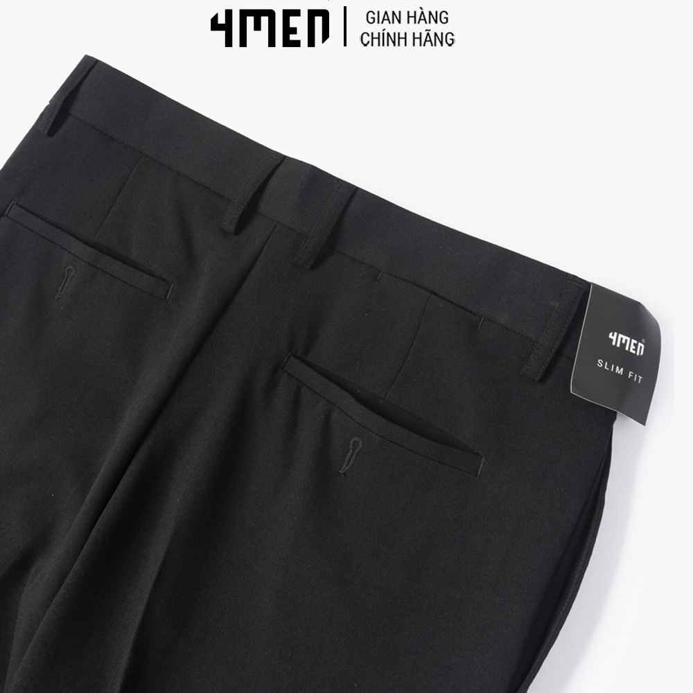 Quần Tây Nam Slimfit Basic Pocket 4MEN QT043 Trơn màu basic dễ mix đồ, form đứng tôn dáng, vải sợi tổng hợp thoáng mát