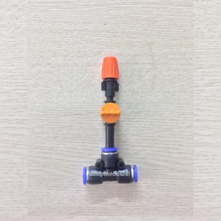 Béc phun sương đơn có van khóa đầu béc kết nối ống 8mm