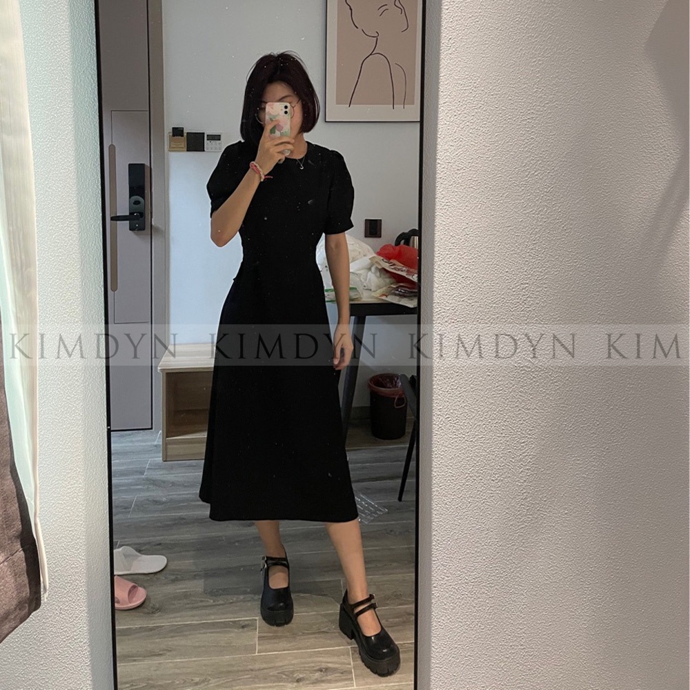 Đầm xoè vintage cổ cao thanh lịch