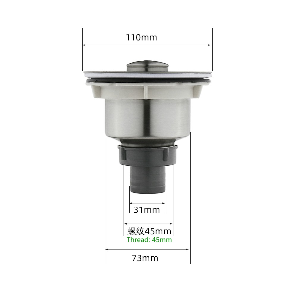 Bộ Ống Lọc Nước Bằng Thép Không Gỉ Cho Bồn Rửa Nhà Bếp