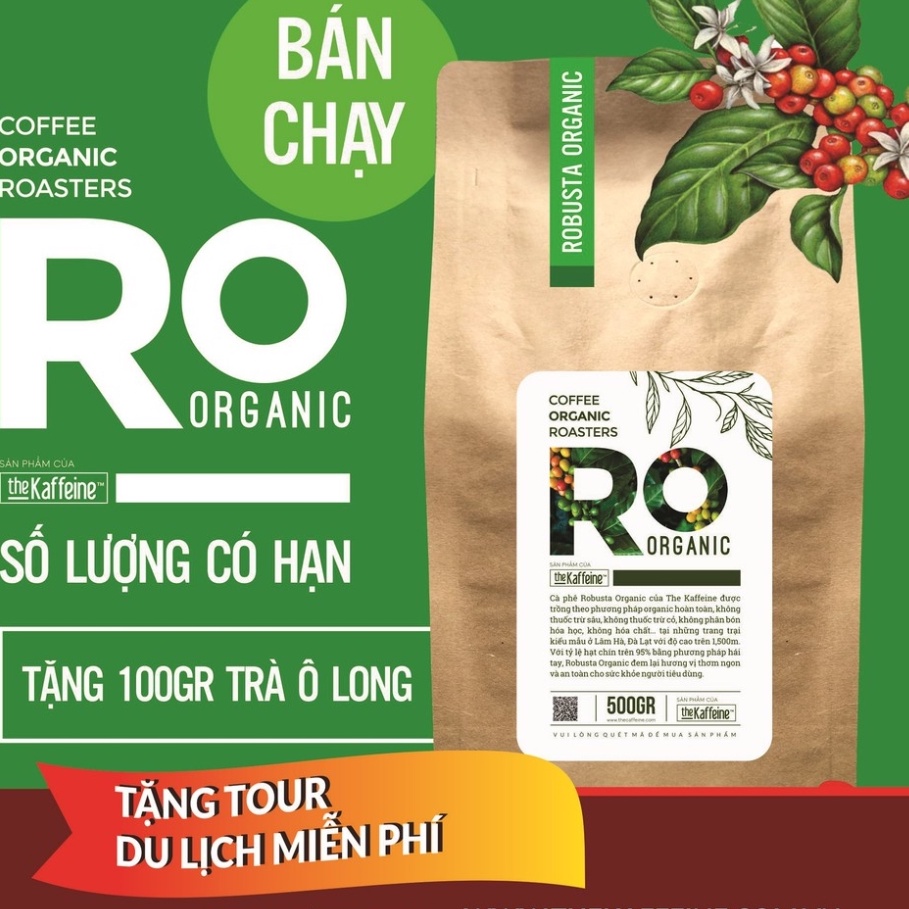 [Mã BMBAU50 giảm 7% đơn 99K] Cà phê Robusta Organic 500g - The Kaffeine Coffee