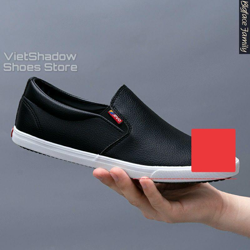 Slip on da nam - Giày lười da nam cao cấp thương hiệu LEYO - Da PU 3 màu đen, trắng và xanh navy - Mã SP