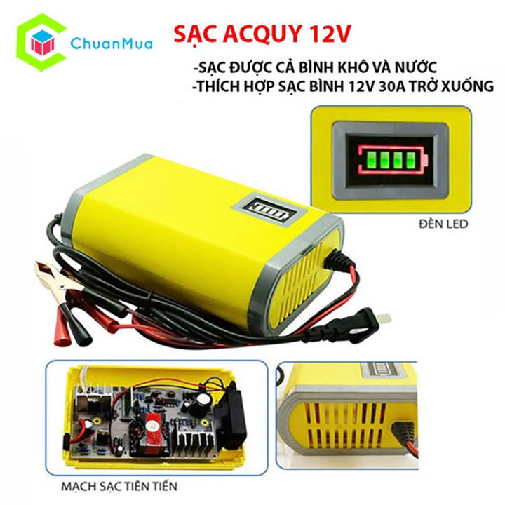 Sạc ắc quy thông minh tự ngắt 12V 2ah - 20ah, Máy sạc ắc quy, Sạc Ắc Quy Xe Máy