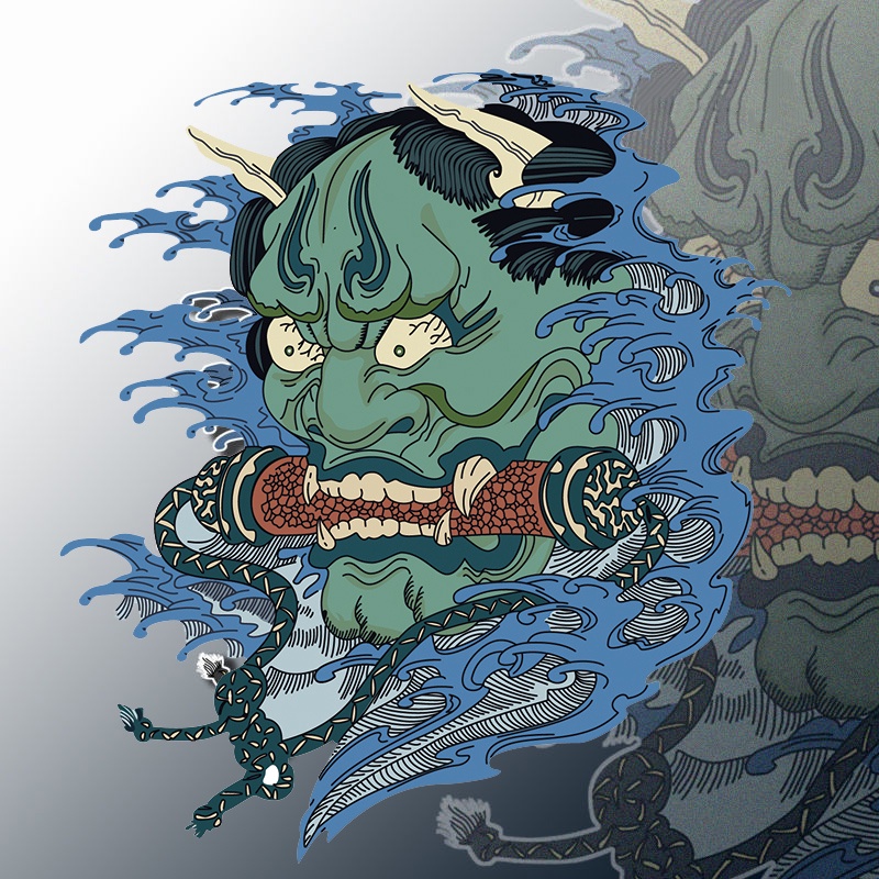 1 Đề Can Dán Trang Trí Xe Hơi / Xe Máy Oni Samurai Hình Prajna Phản Quang Chống Nước DIY