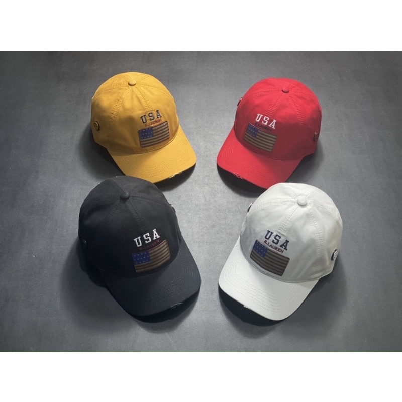 Nón kết lưỡi trai Kaki 2 lớp cờ Mỹ êm đầu năm nam nữ