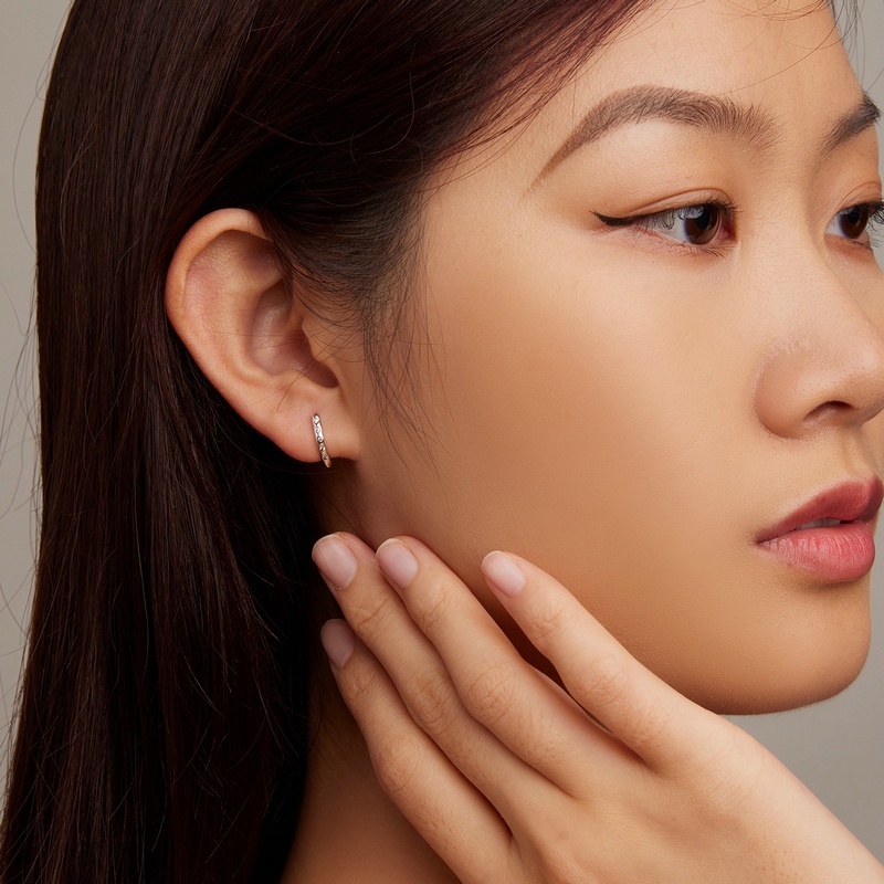 BAMOER Bông Tai Bạc 925 KiểU DáNg Đơn GiảN ThờI Trang