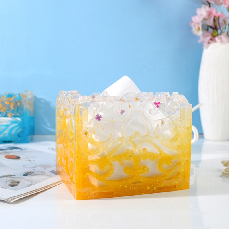 Khuôn Silicone Làm Hộp Khăn Giấy Epoxy Resin DIY