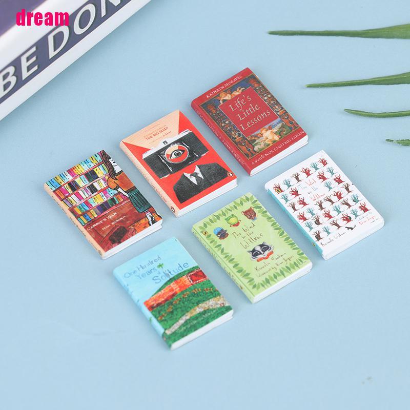 Set 1/ 6 mô hình cuốn sách tỉ lệ 1: 12 trang trí nhà búp bê
