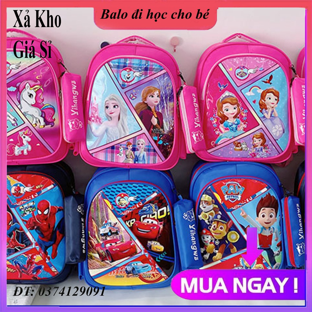 Ba Lô Đi Họ 3D Hàng Chất Lượng Dành Cho Bé Ba lô chống thấm nước cặp học sinh siêu nhẹ cho bé trai, bé gái cấp 1
