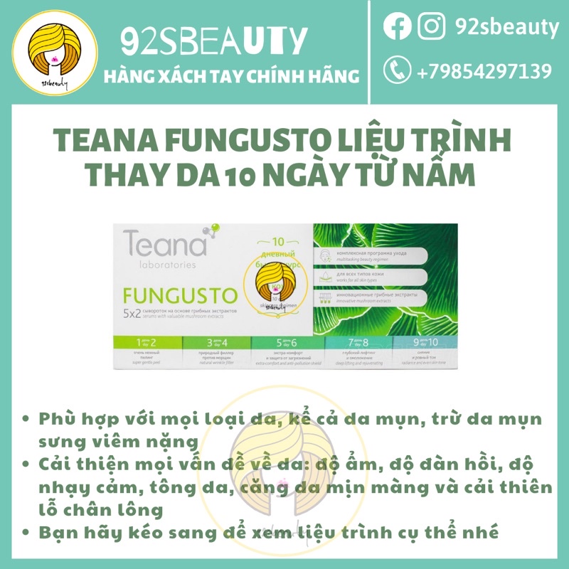 Serum Teana Fungusto chứa chiết xuất nấm men cải thiện da