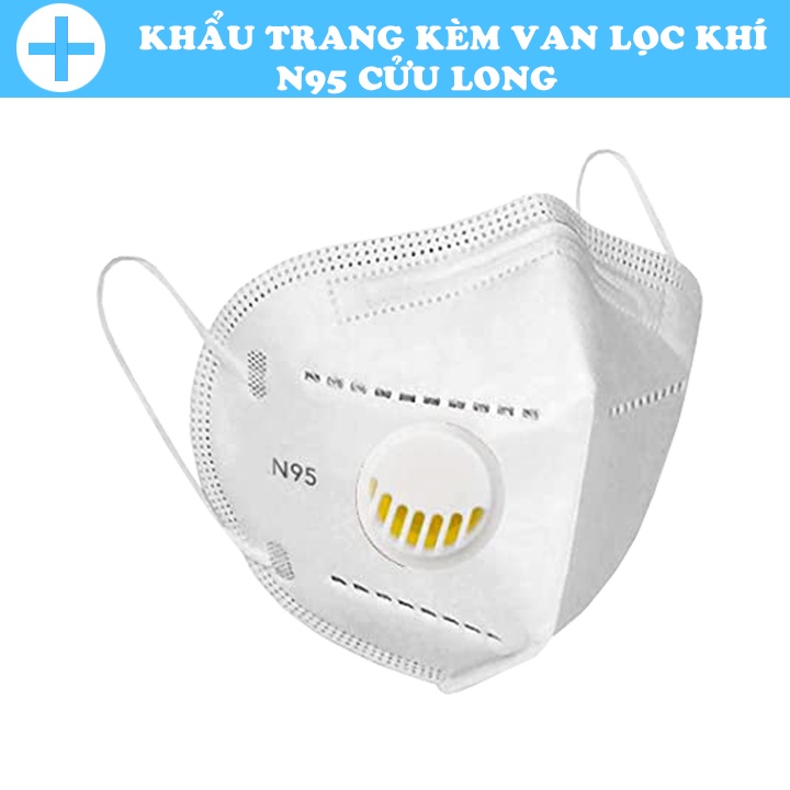 (Chỉ ship TPHCM) Hộp 10 khẩu trang 3D kèm van lọc khí Cửu Long tiêu chuẩn N95