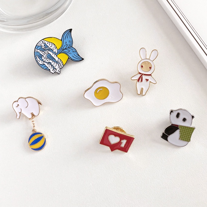 Ghim cài áo hình hoạt hình dễ thương phong cách Hàn Quốc