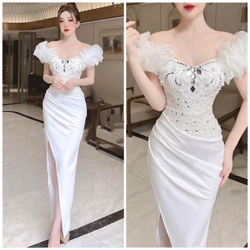 Ms1249y ĐẦM BẸT TAY NHÚNG PHỒNG KẾT GƯƠNG full size S/M/L/xL
