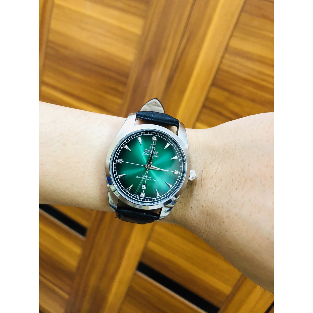 Đồng hồ nam 0mega- Lục Bảo 38mm, Dây da | BigBuy360 - bigbuy360.vn
