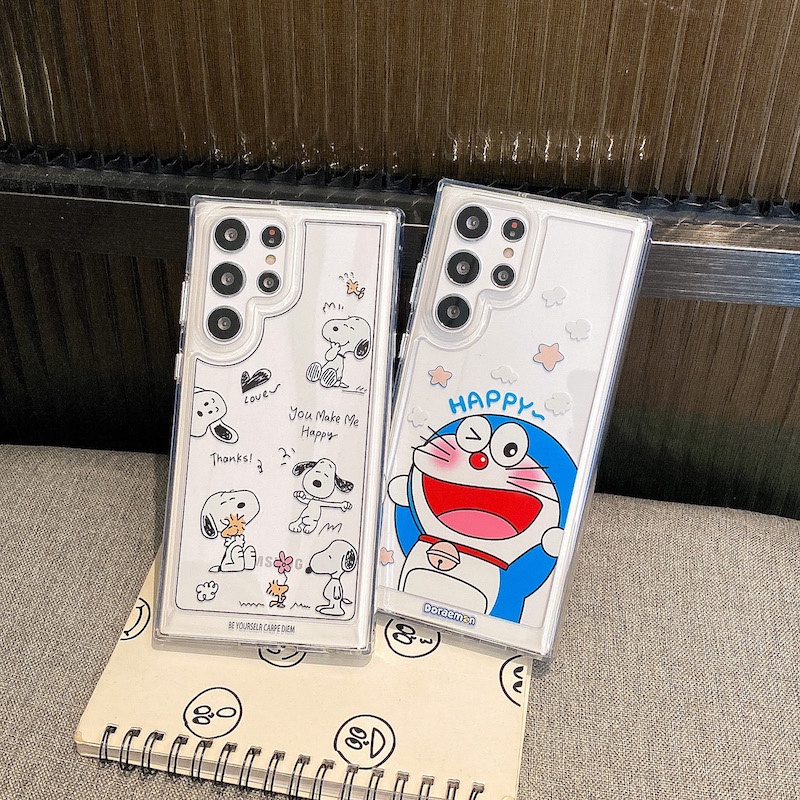 Ốp Điện Samsung S21 Ultra 5G/Note 20 Ultra Thoại Trong Suốt In Hình Gấu/Phi Hành Gia/Chó Snoopy Cho A53 5G S22 Ultra/S22 Plus