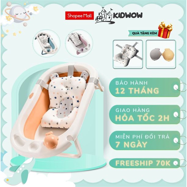 Thau / Chậu Tắm Gấp Gọn KIDWOW Cho Bé Sơ Sinh 0 Đến 8 Tuổi Kèm Đệm Tắm