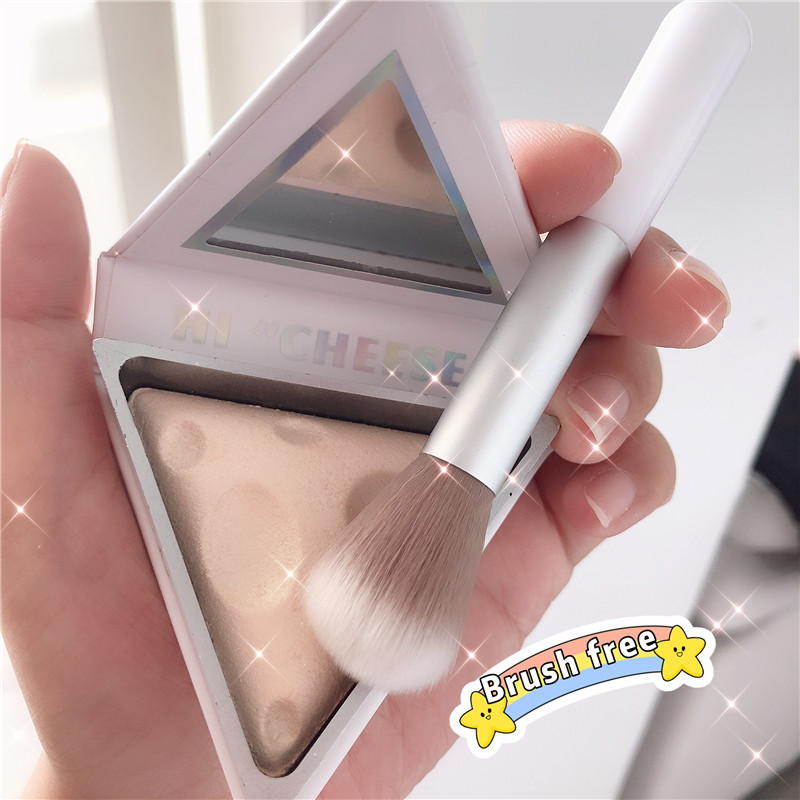 Bảng phấn bắt sáng + cọ NnUeDwE 5 màu tùy chọn lâu trôi chống thấm nước thiết kế hình phô mai xinh xắn | BigBuy360 - bigbuy360.vn