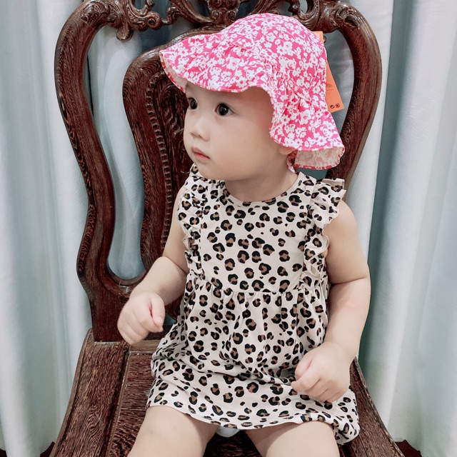 Váy da beo, váy nền xanh HM authentic