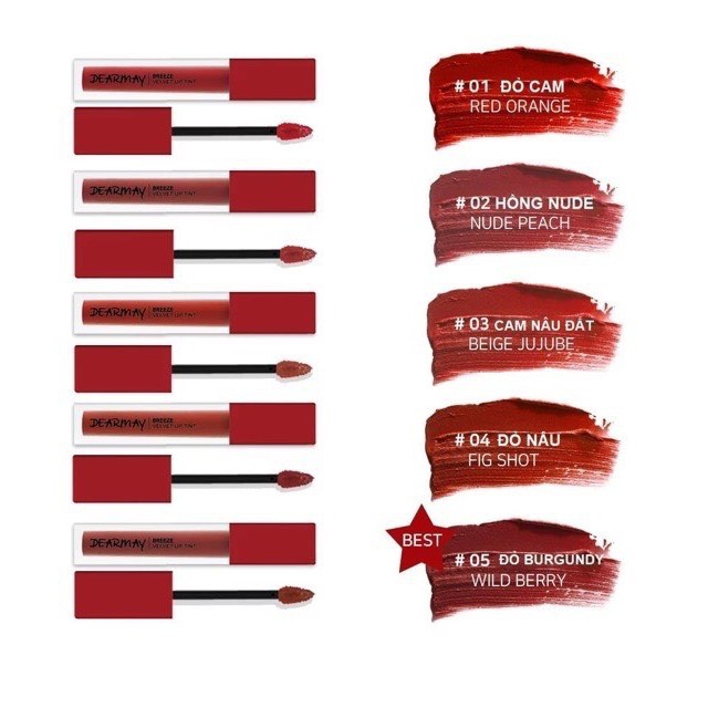 Son kem lỳ Dearmay Breeze Velvet Lip Tint [Chuẩn Auth] | BigBuy360 - bigbuy360.vn