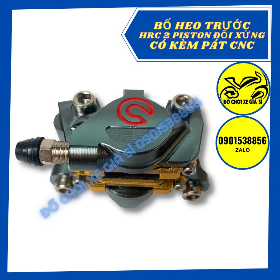 Heo trước Hrc 2 Piston đối xứng có pát nhôm CNC các dòng xe máy thông dụng