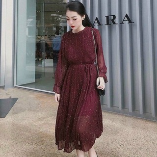 Váy bầu đầm bầu thời trang voan lụa 2 lớp mặc đi dự tiệc đi làm công sở đi chơi mùa thu đỉnh của chóp luôn 40-70kg