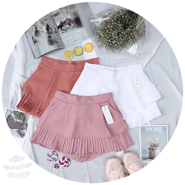 Chân váy ngắn xếp ly chất tuyết mưa, Chân váy nữ hai tầng SUNA FASHION vải mịn hàng loại 1 từ 42 - 60kg