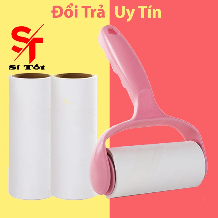 Cây Lăn Bụi Làm Sạch Quần Áo Ga Giường Sofa Lông Chó Mèo tặng kèm 2 con lăn